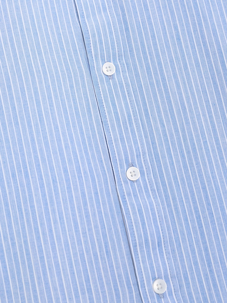 French Connection Blue Cotton Striped Button Long Sleeve Shirt - Image 6 of 6