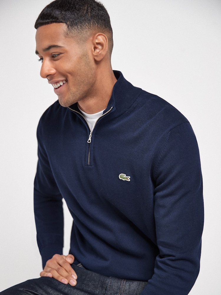 Lacoste 100% Cotton Quarter Zip Jumper - Image 1 of 5