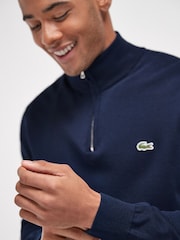 Lacoste 100% Cotton Quarter Zip Jumper - Image 3 of 5
