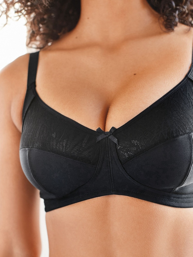 Black Total Support Non Wire Full Cup Ultimate Comfort Bra B-H - Image 3 of 4
