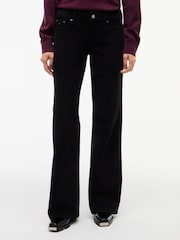Tommy Jeans Black Low Rise Bootcut Corduroy Jeans - Image 1 of 5