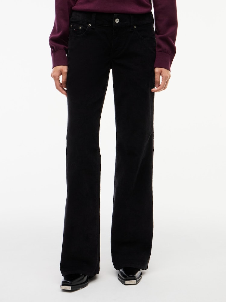 Tommy Jeans Black Low Rise Bootcut Corduroy Jeans - Image 1 of 5