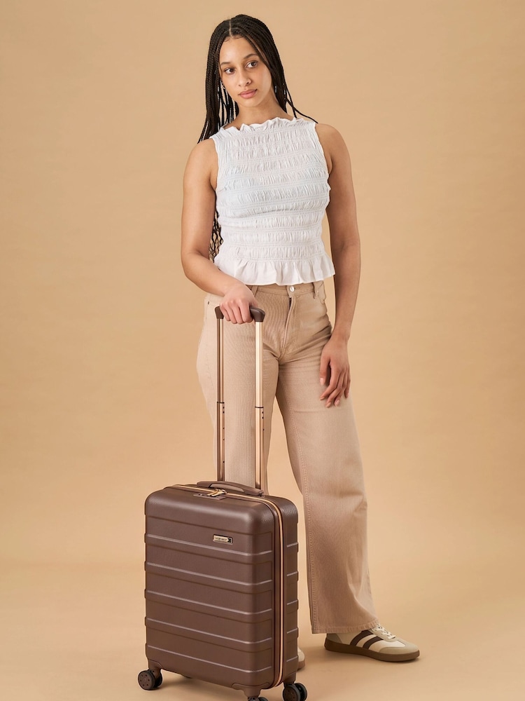 Cabin Max Brown Anode 40L ABS Cabin Carry On Hand 55x40x20cm Luggage - Image 1 of 6