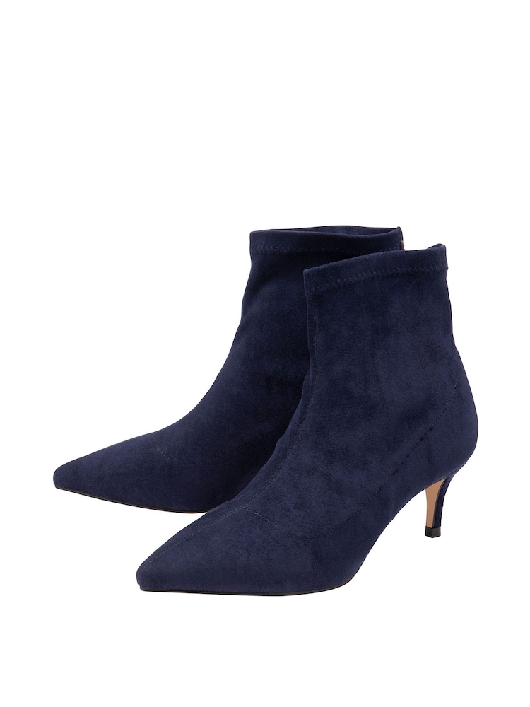 Ravel Navy Blue Imi Suede Sock Ankle Boots - Image 2 of 4