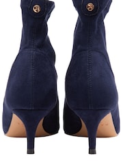 Ravel Navy Blue Imi Suede Sock Ankle Boots - Image 3 of 4