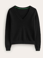Boden Black Eva Cashmere V-Neck Jumper - Image 6 of 6