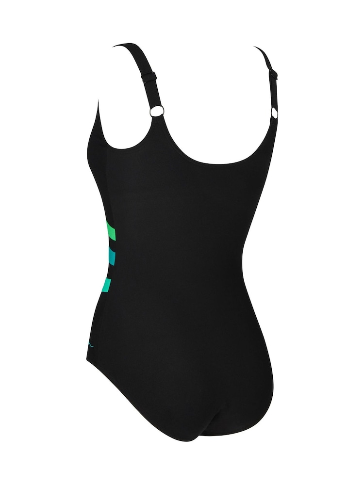 Zoggs Black Adjustable Scoopback Swimsuit with Fixed Foam Cups and Tummy Control - Image 6 of 6 Zoggs Black Adjustable Scoopback Swimsuit with Fixed Foam Cups and Tummy Control - Image 6 of 6