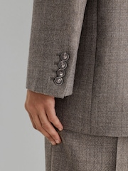 Atelier Grey Wool Woven Relaxed Double-Breasted Blazer - Bilde 5 av 7
