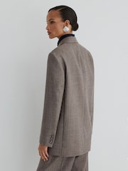 Atelier Grey Wool Woven Relaxed Double-Breasted Blazer - Bilde 6 av 7