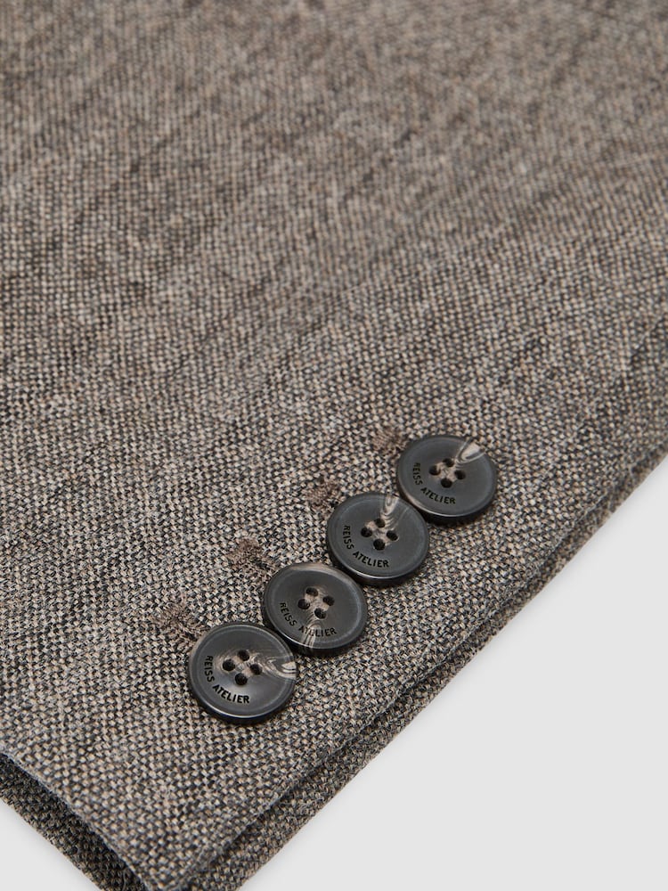 Atelier Grey Wool Woven Relaxed Double-Breasted Blazer - Bilde 7 av 7 Atelier Grey Wool Woven Relaxed Double-Breasted Blazer - Bilde 7 av 7