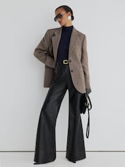 Atelier Wool Cotton Check Single Breasted Relaxed Fit Blazer - Image 3 of 9