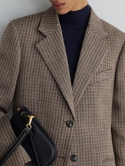 Atelier Wool Cotton Check Single Breasted Relaxed Fit Blazer - Image 5 of 9