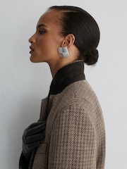 Atelier Wool Cotton Check Single Breasted Relaxed Fit Blazer - Image 6 of 9