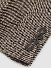 Atelier Wool Cotton Check Single Breasted Relaxed Fit Blazer - Image 9 of 9