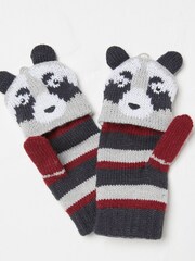 FatFace Grey Ronnie Raccoon Gloves - Image 1 of 2