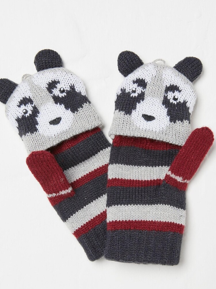 FatFace Grey Ronnie Raccoon Gloves - Image 1 of 2