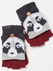 FatFace Grey Ronnie Raccoon Gloves - Image 2 of 2