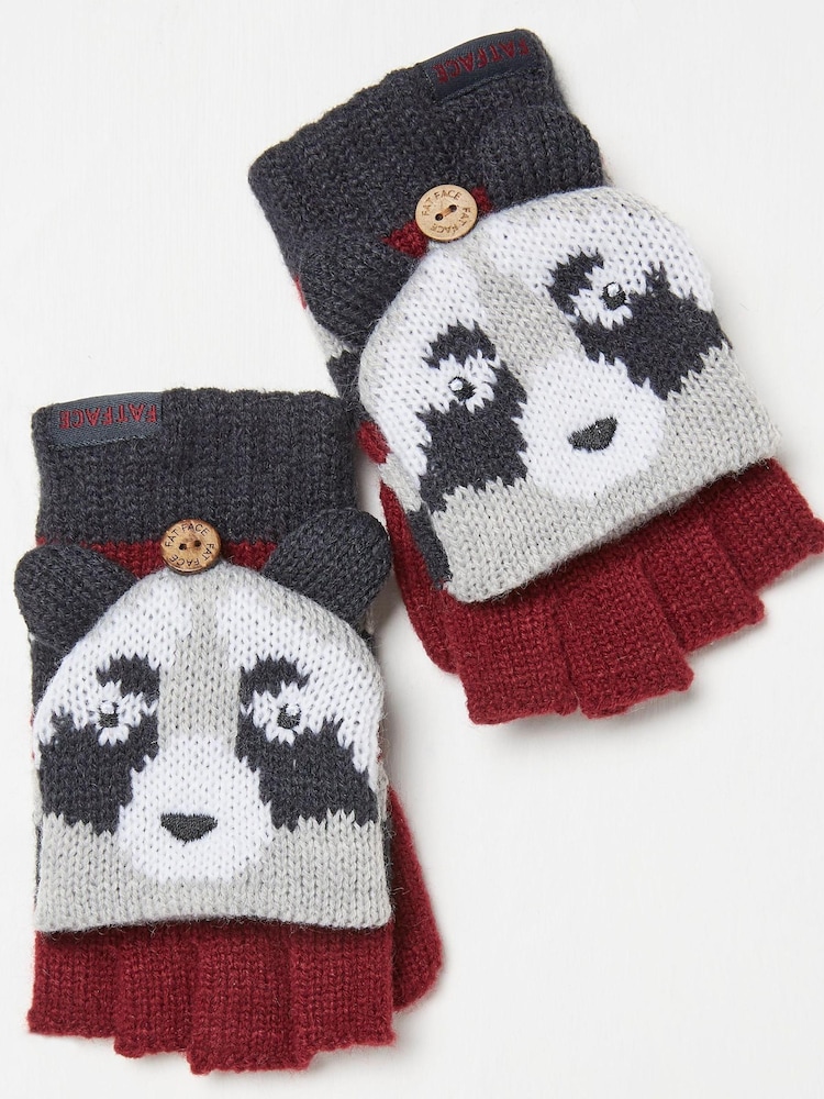 FatFace Grey Ronnie Raccoon Gloves - Image 2 of 2