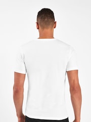 White Slim Fit Essential V-Neck T-Shirt - Image 2 of 4