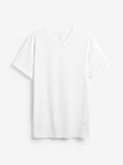 White Slim Fit Essential V-Neck T-Shirt - Image 4 of 4