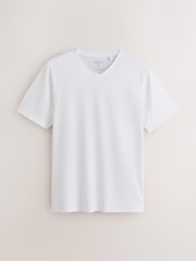 White Slim Fit Essential V-Neck T-Shirt - Image 5 of 7