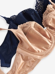 Neutral/Navy Blue Ultimate Support F-K Cup Non Pad Full Cup Bras with Side Support 2 Pack - Image 13 of 13