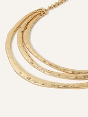 Accessorize Gold Tone Layered Bar Collar Necklace - Image 2 of 3