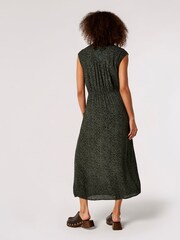 Apricot Green/Black Mini Pebble Zip Front Midi Dress - Image 2 of 4