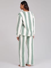 Verde - Conjunto Loungeable de jersey Borg y pantalones Wide Leg - Imagen 2 de 4