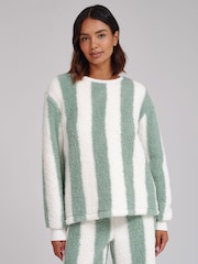 Verde - Conjunto Loungeable de jersey Borg y pantalones Wide Leg - Imagen 3 de 4