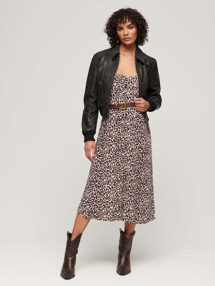 Superdry Bedrucktes Midi-Trägerkleid mit Knöpfen - Bild 1 von 5