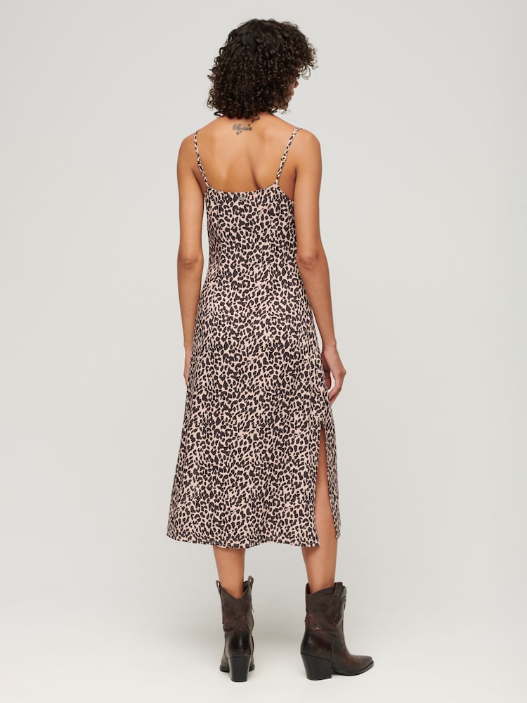 Superdry Bedrucktes Midi-Trägerkleid mit Knöpfen - Bild 2 von 5