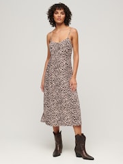 Superdry Bedrucktes Midi-Trägerkleid mit Knöpfen - Bild 3 von 5