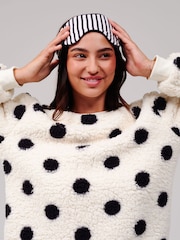 Loungeable White Borg Jumper & Wide Leg Trousers Lounge Set - Image 6 of 9