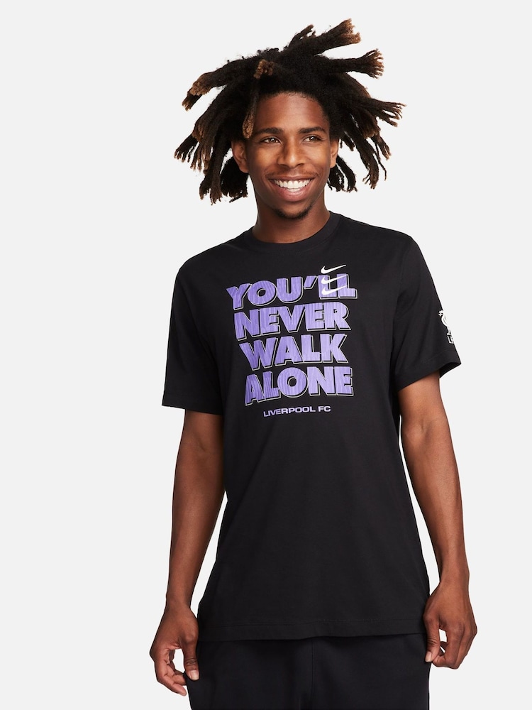 Nike Black Liverpool FC T-Shirt - Image 1 of 5 Nike Black Liverpool FC T-Shirt - Image 1 of 5