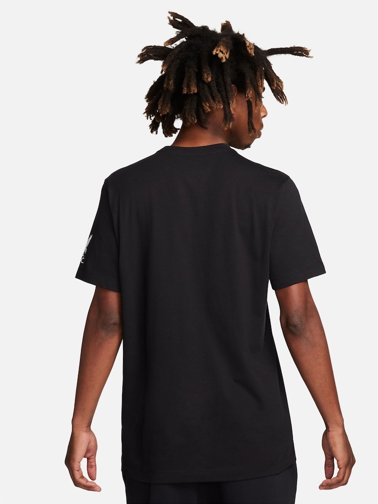 Nike Black Liverpool FC T-Shirt - Image 2 of 5 Nike Black Liverpool FC T-Shirt - Image 2 of 5