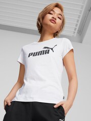 Puma White ESS Logo 100% Cotton T-Shirt - Image 1 of 7