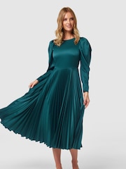 Closet London Blue Pleated Midi Dress - Image 4 of 4