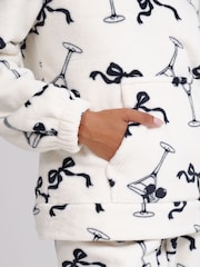 Loungeable Martini Bow Luxury Fleece Hoodie and Joggers Lounge Set - 6суретінің 4 суреті