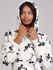 Loungeable Martini Bow Luxury Fleece Hoodie and Joggers Lounge Set - 6суретінің 5 суреті