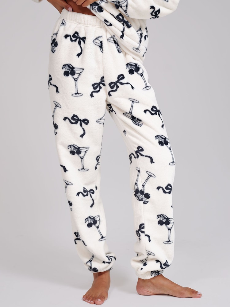 Loungeable Martini Bow Luxury Fleece Hoodie and Joggers Lounge Set - 6суретінің 6 суреті