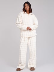 Loungeable Luxury Bubble Fleece Quarter Zip and Trousers Lounge Set - Obrázek 1 z 6