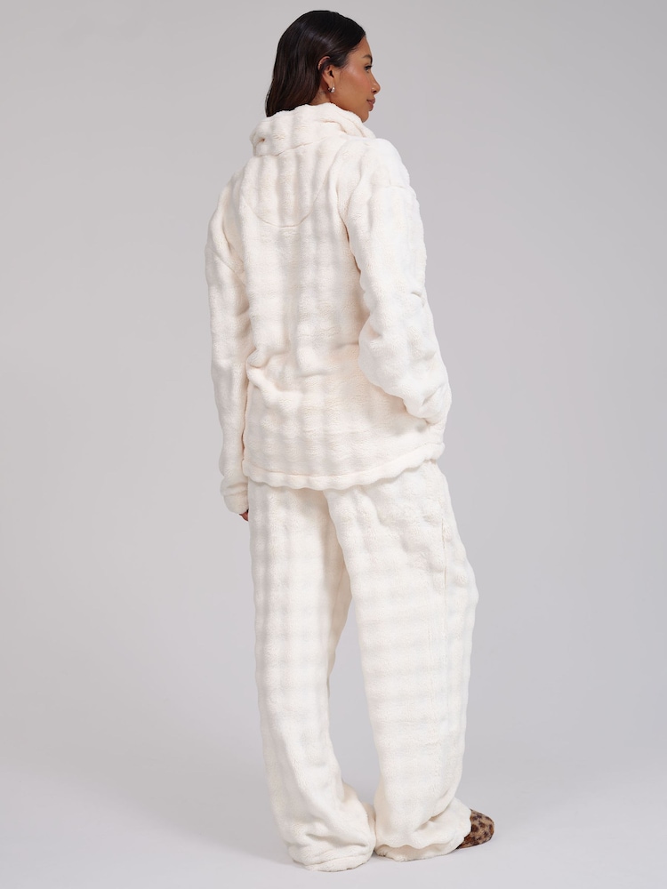 Loungeable Luxury Bubble Fleece Quarter Zip and Trousers Lounge Set - Obrázek 2 z 6