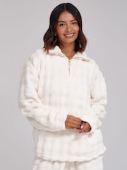 Loungeable Luxury Bubble Fleece Quarter Zip and Trousers Lounge Set - Obrázek 6 z 6