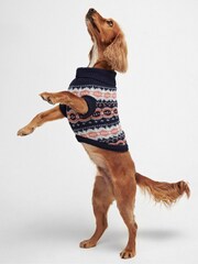 Barbour® Pink/Black Fairisle Pattern Knitted Dog Jumper - Image 2 of 8