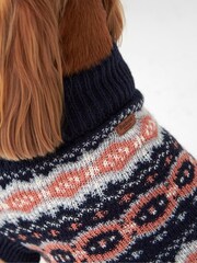 Barbour® Pink/Black Fairisle Pattern Knitted Dog Jumper - Image 3 of 8