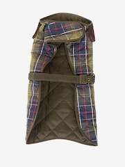 Barbour® Green 100% Cotton Tartan Quilted Dog Coat - Image 3 of 7