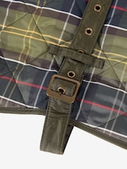 Barbour® Green 100% Cotton Tartan Quilted Dog Coat - Image 4 of 7