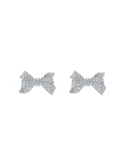 Ted Baker Silver Tone BARSETA Crystal Bow Stud Earrings - Image 2 of 4