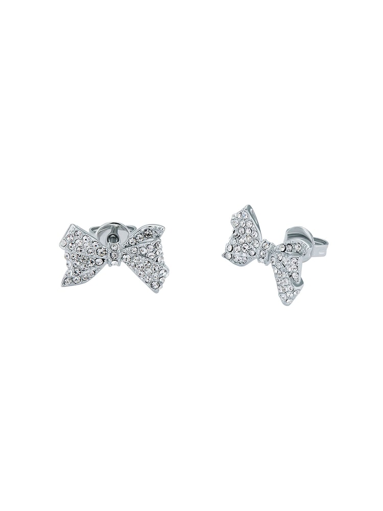 Ted Baker Silver Tone BARSETA Crystal Bow Stud Earrings - Image 3 of 4